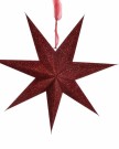 Julestjerne rød velour med glitter, 60 cm thumbnail