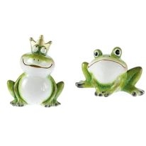 Sett med frosker i keramikk