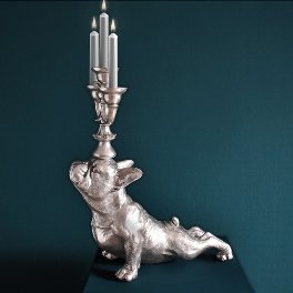 Lysestake, bulldog sølv