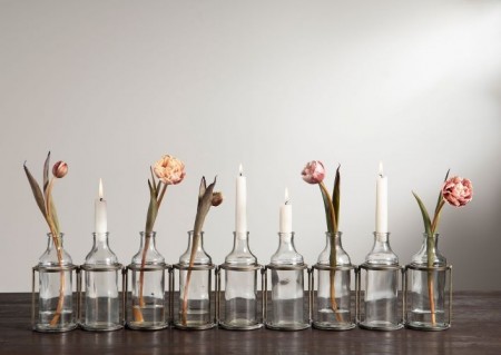Vase - Lysestake 9. flasker