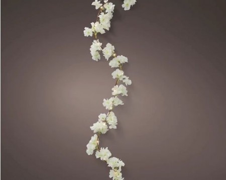 Romantisk girlander med lys, creme