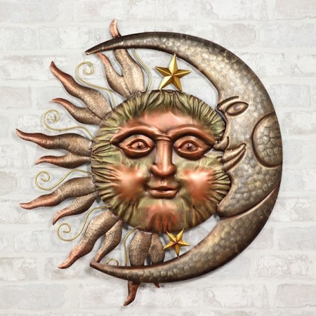 Veggdekorasjon sol og måne