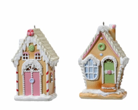 To assorterte hengende sukkertøyhus, 10 cm