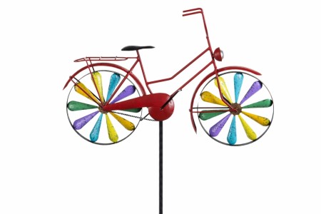 Fargeglad sykkel med vindmøller